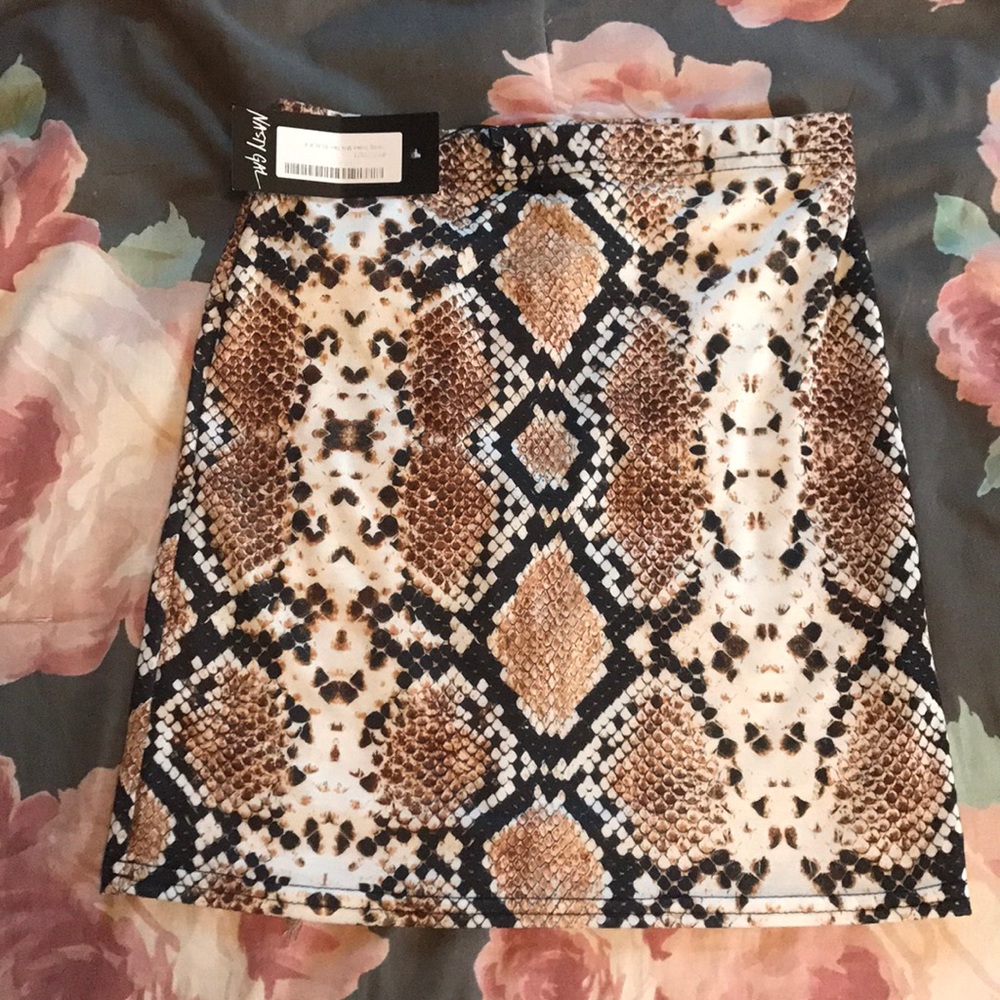 Snakeskin mini skirt from NastyGal